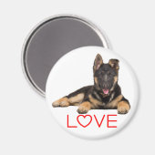 Deutscher Schäferhund Welpenhund - Rote Liebe Magnet (Vorderseite/Rückseite)