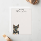 Deutscher Schäferhund Welpenhund Wasserfarbe Perso Mitteilungskarte (Vorderseite/Rückseite Beispiel)