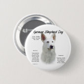 Deutscher Schäferhund (wht) Geschichtsdesign Button (Vorne & Hinten)