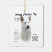 Deutscher Schäferhund (wht) Geschichtsdesign Keramikornament (Links)