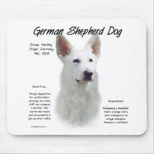 Deutscher Schäferhund (wht) Geschichtsdesign Mousepad