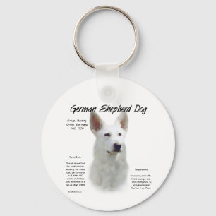 Deutscher Schäferhund (wht) Geschichtsdesign Schlüsselanhänger