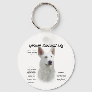 Deutscher Schäferhund (wht) Geschichtsdesign Schlüsselanhänger