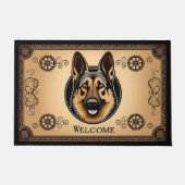 Deutscher Schäferhund Willkommen Surrealist Steamp Fußmatte (Vorderseite)