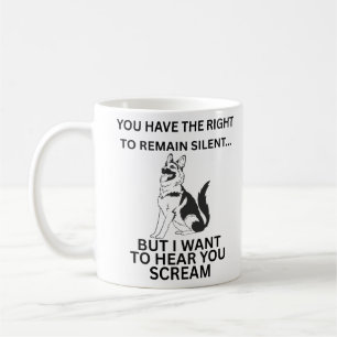 Deutscher Schäferhund Witzrecht zum Schweigen Kaffeetasse