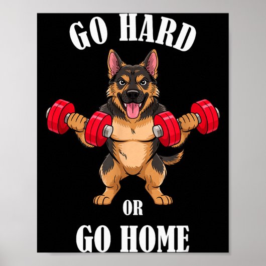 Deutscher Schäferhund Workout Hanteltraining Gewic Poster (Vorne)
