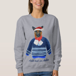 Deutscher Schäferhund Xmas hässlicher Weihnachtshu Sweatshirt