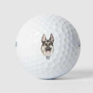 Deutscher Schäferhund Zeichnend Personalisierter N Golfball