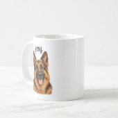 Deutscher Schäferhund Zeus Name Design | Starker H Kaffeetasse (Vorderseite Links)