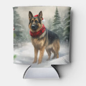 Deutscher Schäferhund zu Weihnachten im Schnee Dosenkühler (Vorderseite)