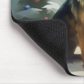 Deutscher Schäferhund zu Weihnachten im Schnee Mousepad (Ecke)