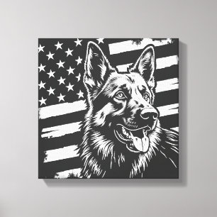 Deutscher Schäferhundliebhaber USA Amerikanische F Leinwanddruck