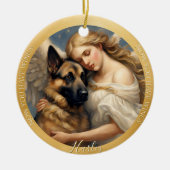 Deutscher Schäferkünstler Foto Weihnachten Keramik Ornament (Vorne)