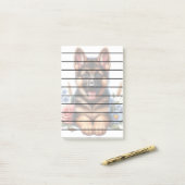 Deutscher Schäferpuppy mit Blume Post-it Klebezettel (Auf Schreibtisch)