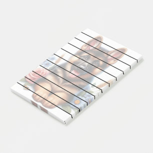 Deutscher Schäferpuppy mit Blume Post-it Klebezettel