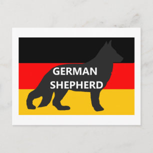 Deutscher Schäfersilo-Name auf deutscher Flagge.pn Postkarte