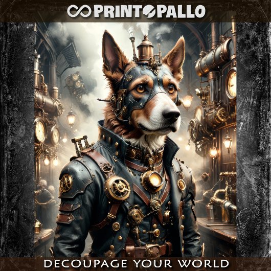 Deutscher Schafhund in einem Ofen Seidenpapier