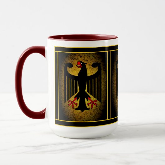 Deutscher, schwarzer Adler der deutschen Flagge, Tasse (Links)