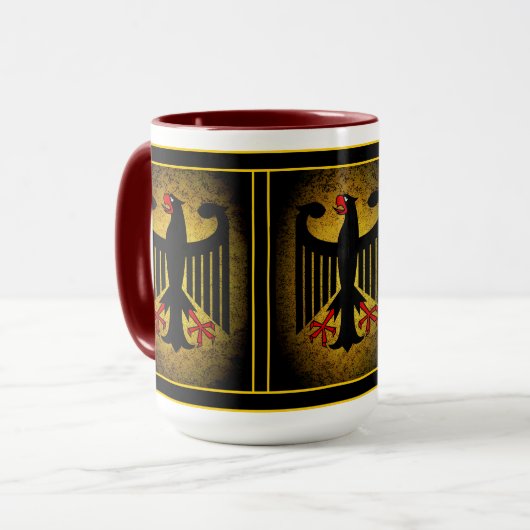 Deutscher, schwarzer Adler der deutschen Flagge, Tasse (Vorderseite Links)