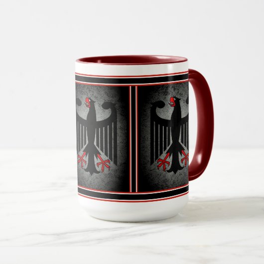 Deutscher, schwarzer Adler deutscher Flagge, Deuts Tasse (VorderseiteRechts)