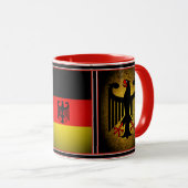 Deutscher, schwarzer Adler deutscher Flagge, Deuts Tasse (VorderseiteRechts)