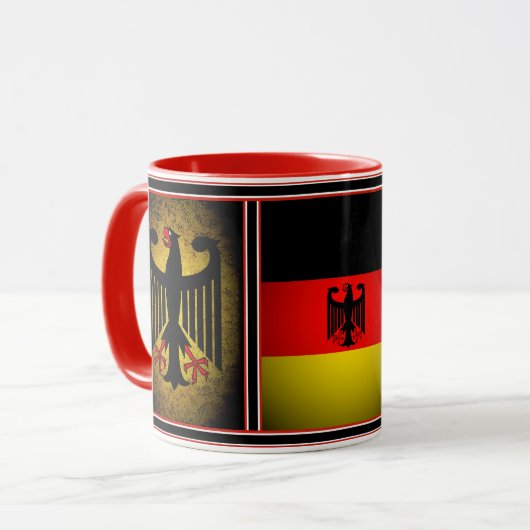Deutscher, schwarzer Adler deutscher Flagge, Deuts Tasse (Vorderseite Links)