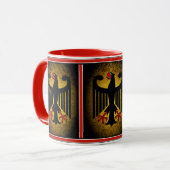 Deutscher, schwarzer Adler deutscher Flagge, Deuts Tasse (Vorderseite Links)