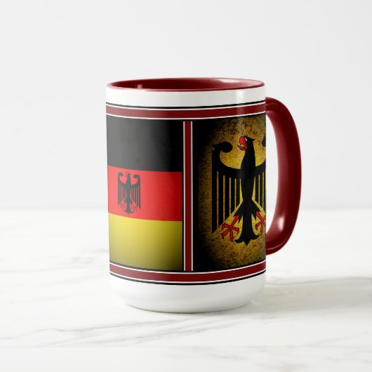 Deutscher, schwarzer Adler deutscher Flagge, Deuts Tasse (VorderseiteRechts)