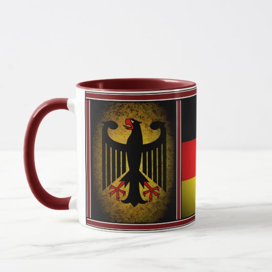 Deutscher, schwarzer Adler deutscher Flagge, Deuts Tasse (Links)
