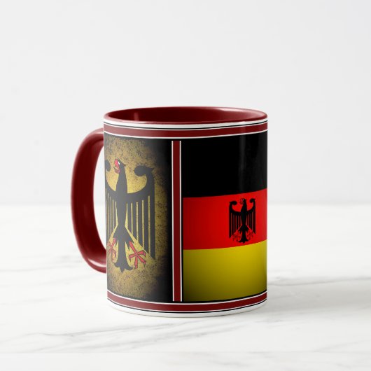 Deutscher, schwarzer Adler deutscher Flagge, Deuts Tasse (Vorderseite Links)