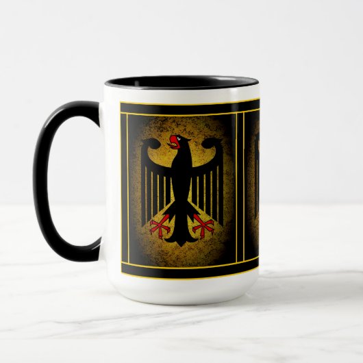Deutscher, schwarzer Adler deutscher Flagge, Deuts Tasse (Links)