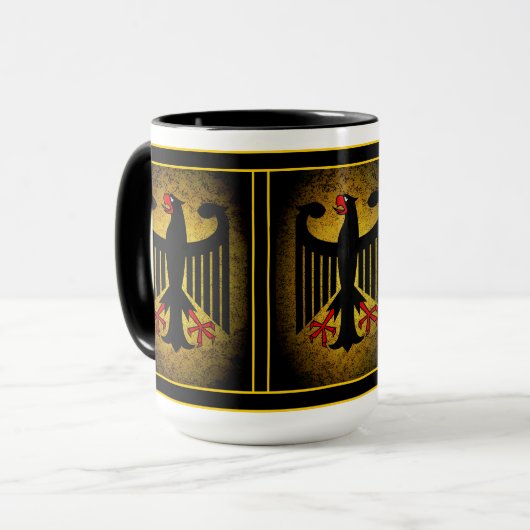 Deutscher, schwarzer Adler deutscher Flagge, Deuts Tasse (Vorderseite Links)