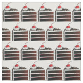 Deutscher Schwarzwaldkuchen Gâteau Slice Dessert Stoff (Muster)