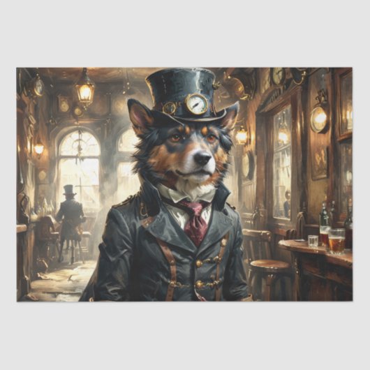 Deutscher Sheepdog - Decoupage - Seidenpapier (Vorderseite)