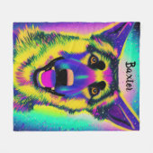 Deutscher Shepard Confetti Pop Art mit optionalem  Fleecedecke (Vorderseite (Horizontal))