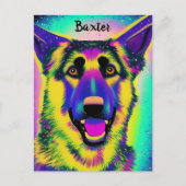 Deutscher Shepard Confetti Pop Art mit optionalem Postkarte (Vorderseite)