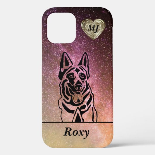 Deutscher Shepherd iPhone Case personalisierbar (Rückseite)