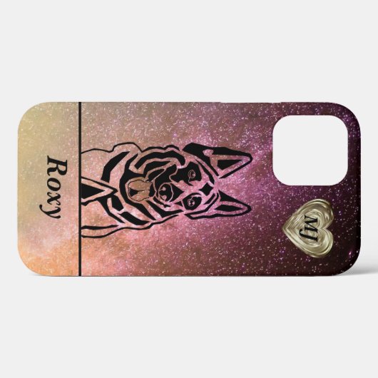 Deutscher Shepherd iPhone Case personalisierbar (Rückseite (Horizontal))