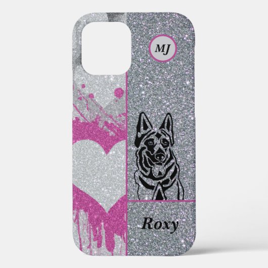 Deutscher Shepherd iPhone Case personalisierbar (Rückseite)