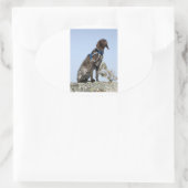 Deutscher Shortthair-Cursor sitzend.png Ovaler Aufkleber (Tasche)