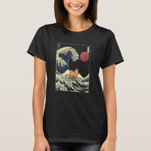 Deutscher Spitz Japanische Kanagawa-Welle Surf-Hun T-Shirt