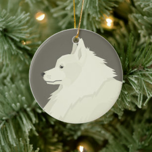 Deutscher Spitz Keramik Ornament