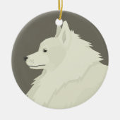 Deutscher Spitz Keramik Ornament (Vorne)