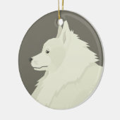 Deutscher Spitz Keramik Ornament (Links)