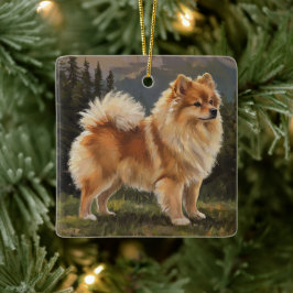 Deutscher Spitz Keramikornament