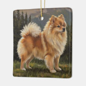 Deutscher Spitz Keramikornament (Links)