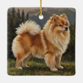 Deutscher Spitz Keramikornament (Rückseite)