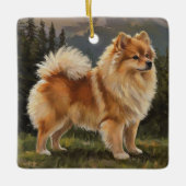 Deutscher Spitz Keramikornament (Vorderseite)