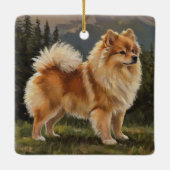 Deutscher Spitz Keramikornament (Rückseite)