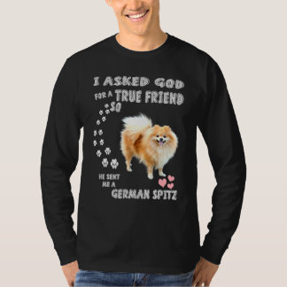 Deutscher Spitz Mama Fluffy Dog Vater Druck Niedli T-Shirt